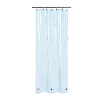 Barossa Design Clear Blue Stall Shower Curtain Liner with 3 Magnets, 36x72 | Waterproof PEVA, PVC Free, Metal Grommets, Lightweight Plastic Shower Liner 36 x 72 Inches for Narrow Small Bathroom Stall - color: Clear Blue, size: 36"W x 72"L (Pack of 1)