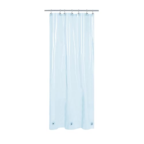 Barossa Design Clear Blue Stall Shower Curtain Liner with 3 Magnets, 36x72 | Waterproof PEVA, PVC Free, Metal Grommets, Lightweight Plastic Shower Liner 36 x 72 Inches for Narrow Small Bathroom Stall - color: Clear Blue, size: 36"W x 72"L (Pack of 1)