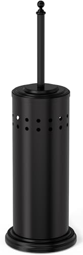 DOWRY Toilet Plunger with Holder for Bathroom Black | Hidden Toilet Bowl Cleaners Long Handle with Cover Powerful Force Suction Cup Heavy Duty Deep Cleaning - color: Black