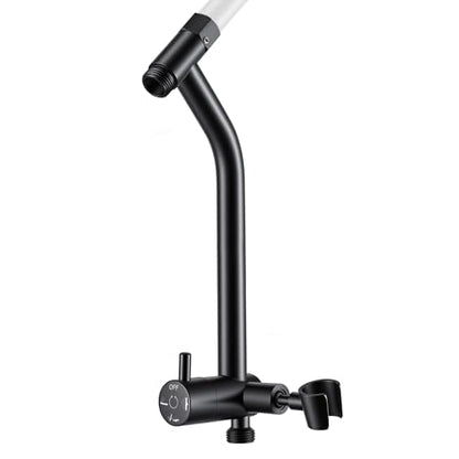 G-Promise All Metal Shower Diverter with Low Handheld Holder (Matte Black) | 10 Inch Downward-Extend Bracket for All Heights, 4 Spray Modes with Pause, Anti-Leak, Easy Install, Universal Replacement - color: Matte Black, size: Lower 9 Inch