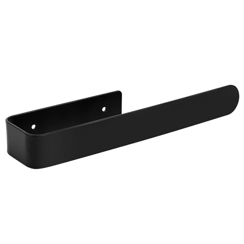 Hand Towel Holder for Bathroom Wall 8 inch, Self Adhesive Bothroom Hand Towel Bar Attached on Wall, Black