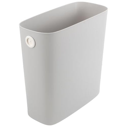 Garbage Can Plastic Trash Bucket Narrow Space Wastebasket for Bathroom Kitchen Bedroom Home Use 1pcs Light Gray
