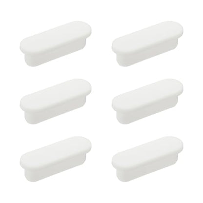 uxcell 6Pcs Sink Overflow Ring, Universal Sink Overflow Drain Cover, Insert in Hole Silicone Cap Oval Caps for Bathroom Kitchen Basin Wash Basin, White