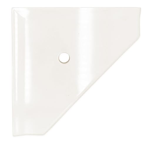 10" Corner Shower Shelf, Retrofit Shower Organizer for Tiled Walls, Corner Caddy Soap Dish Bathroom Storage, Geo Flatback, White Polished - color: Polished White