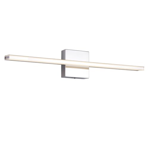 Chrome Bathroom Light Fixtures 24 Inch Bath Wall Lighting IP44 14W Vanity Lamp Bar Modern LED Lights for Vanity Rectangle Bathroom Lamps Over Mirror Acrylic Restroom Sink Light - color: Chrome, size: 23.6 Inch