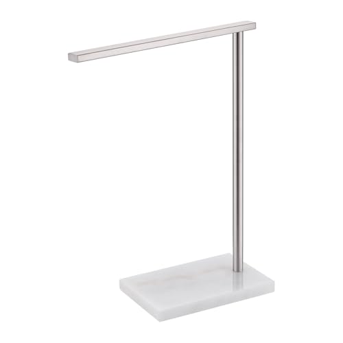 Standing Towel Rack Brushed Nickel 1-Tier Towel Bar for Bathroom Vanity Countertop with Heavy Marble Base Thicken Steady, Stainless Steel AN7002BR - color: Brushed Nickel, size: 1-Bar