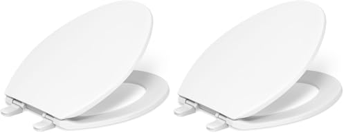 KOHLER K-4774-0 Brevia Elongated White Toilet Seat with Quick-Release Hinges And Quick-Attach Hardware For Easy Clean,White,(Pack of 2) - color: White, size: Elongated (Pack of 2)