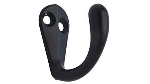 QCAA Premium Quality Single Prong Hook Hanger, Zinc Die Cast Matte Black, Made in Taiwan, 25 Pack - color: Matte Black, size: 25 Pack