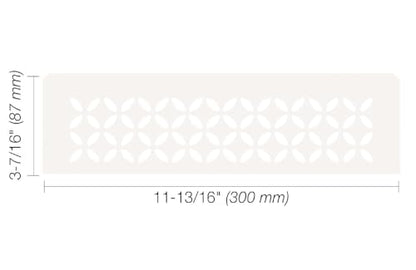 Schluter Rectangular Shelf for Prefabricated Kerdi Board SN/-SNLT Niches | 4mm Thick, Floral Design, Aluminum Material, Matte White Finish - SNS1D5MBW