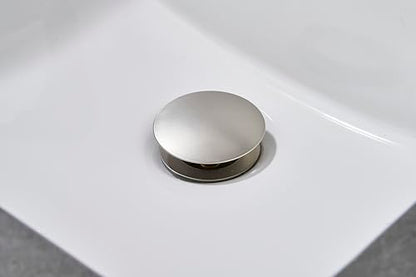 AVSIILE Brushed Nickel Bathroom Sink Drain Without Overflow Vessel Sink Lavatory Vanity Pop Up Drain Stopper, All Metal Rustproof Brass and 304 Stainless Steel - color: Brushed Nickel, style: Non-overflow