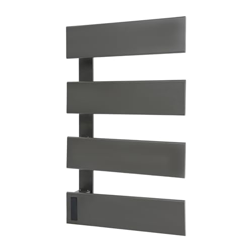 Wall-Mounted Electric Towel Warmer, 18" W × 30" H Heated Towel Rack with Smart LED Control, Towel Heater with Built-in Timer & Temperature for Bathroom (Gun Grey) - color: Gun Grey
