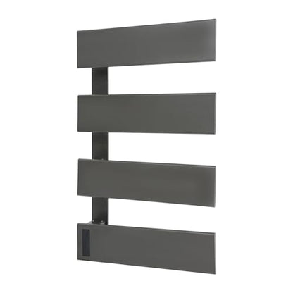 Wall-Mounted Electric Towel Warmer, 18" W × 30" H Heated Towel Rack with Smart LED Control, Towel Heater with Built-in Timer & Temperature for Bathroom (Gun Grey) - color: Gun Grey