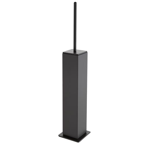 BGL Toilet Brush with Holder Set Gun Grey Aluminium Standing for Bathroom Toilet Bowl Cleaner Brush and Holder Set, Square Design - color: Gun Grey-standing