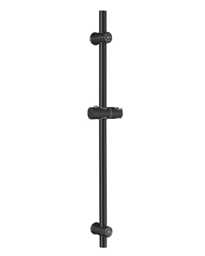 Black Shower Slide Bar 32-Inch with Adjustable Plastic Handheld Shower Head Holder for Bathroom Wall Mount SUS 304 Stainless Steel Brushed Finish