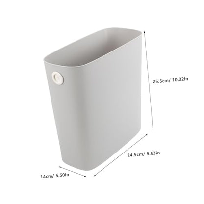 Narrow Plastic Garbage Can for Bathroom Bedroom Kitchen Office Space Saving Multi Function Trash Bin with Modern Design for Compact Areas