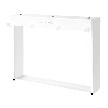 Hanging Shower Shelf with Hooks for Shower Glass Panels | 20"x16" Matte White 304 Stainless Steel | Bathroom Caddy | No-Drill, No-Rust Modern Design - color: Matte White