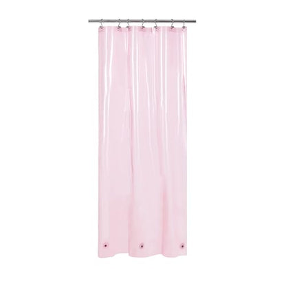 Barossa Design Clear Pink Stall Shower Curtain Liner with 3 Magnets, 36x72 | Waterproof PEVA, 3 Bottom Magnets, Metal Grommets, Lightweight Plastic Shower Liner 36 x 72 Inches for Small Bathroom Stall - color: Clear Pink, size: 36"W x 72"L (Pack of 1)