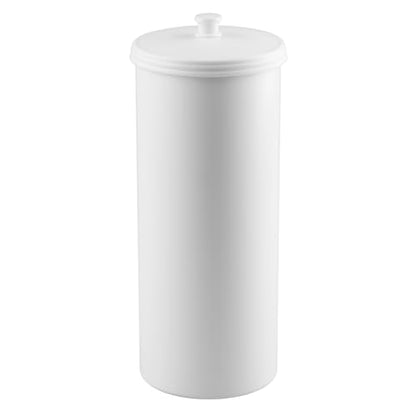 iDesign Freestanding Bathroom Toilet Paper Storage Holder, 2-Pack, White | With Lid, Holds 3 Extra Rolls - color: White, size: Pack of 2, style: Lid with Handle