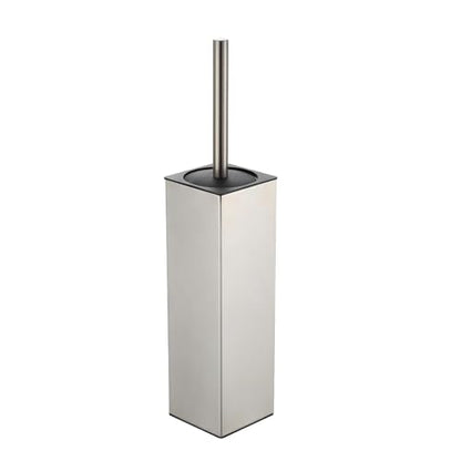 BGL Toilet Brush and Holder Set Brushed Nickel Aluminium Freestanding Toilet Bowl Cleaner Brush and Holder for Bathroom Storage and Organization, Square Design Sturdy and Space Saving - color: Brushed Nickel
