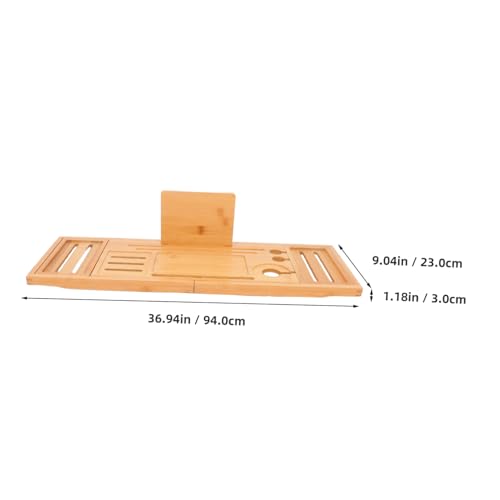 BESTOYARD Expandable Bamboo Bathtub Tray Organizer Phone Holder Multi-Functional Bath Table for Relaxation Bathroom Accessories