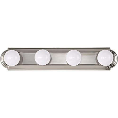 Nuvo Lighting 60/301 Transitional Four Light Vanity in Pwt, Nckl, B/S, Slvr. finish - color: Pwt, Nckl, B/S, Slvr., size: 4Lt Vanity Strip