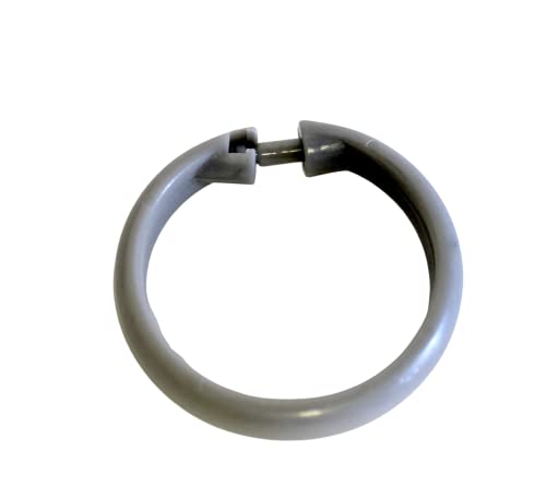 12 Piece Plastic Basic Locking Round Hook Easy Gliding Shower Curtain Rings Fits All Standard Size Shower Rods (Grey) - color: Grey