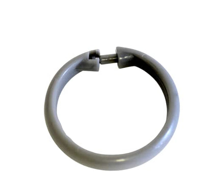12 Piece Plastic Basic Locking Round Hook Easy Gliding Shower Curtain Rings Fits All Standard Size Shower Rods (Grey) - color: Grey