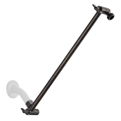 15 Inch Extra Long Adjustable Shower Head Extension Arm With Locking Set Screw, Singing Rain 304 Stainless Steel Angle Height Adjustable, G1/2 Universal Connector Compatible (Oil Rubber Bronze) - color: 4. Oil Rubbed Bronze, style: 15 inch