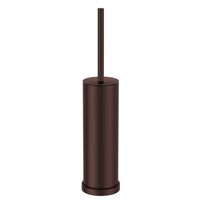 Bronze Toilet Brush and Holder Set，Stainless Steel Heavy Duty Toilet Bowl Brush，Extra Long Handled Modern Toilet Cleaner Brush with Replaceable Head, Removable Inner Bowl, and Splash Protection - color: Bronze, size: 1 Pack