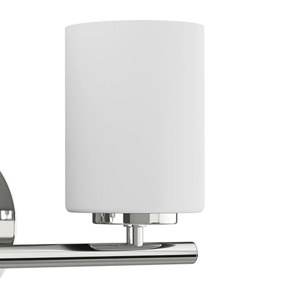 Replay Collection 2-Light Etched White Glass Modern Bath Vanity Light Polished Nickel - color: Polished Nickel, size: 2-Light
