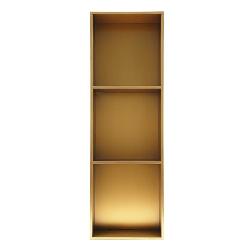 3-Tier Modern Stainless Steel Shower Niche, Titanium Gold, 11" X 35", Recessed Vertical Shower Niche for Storage Soap Shampoo - color: Titanium Gold