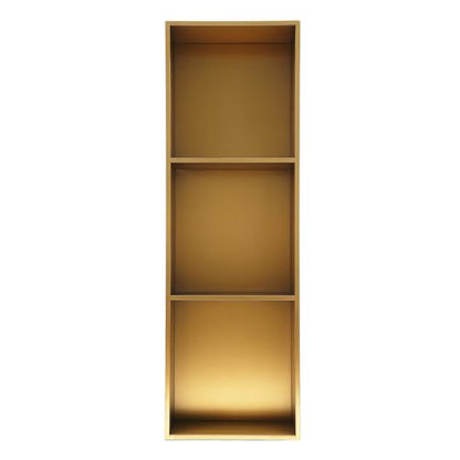 3-Tier Modern Stainless Steel Shower Niche, Titanium Gold, 11" X 35", Recessed Vertical Shower Niche for Storage Soap Shampoo - color: Titanium Gold