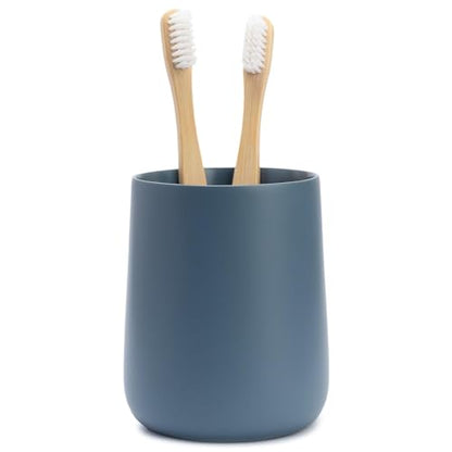 Yew Design Matte Blue Bathroom Toothbrush Holder Cup - Round - color: Round Matte Blue