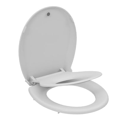 Toilet Seat Elongated White Flat Toilet Seat Cover with Quick Release Easy Clean Hinges, Comfortable Fit for Standard Toilets, Perfect for Home Bathroom Upgrades, Apartments and Guest Restrooms - size: Round with Toddler Seat