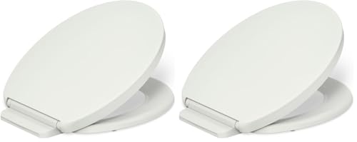 KOHLER K-26802-NY Impro ReadyLatch Quiet Close Round Toilet Seat, Soft Close Lid, Compatible with Round Toilets, Dune (Pack of 2) - color: Dune, size: Round (Pack of 2)