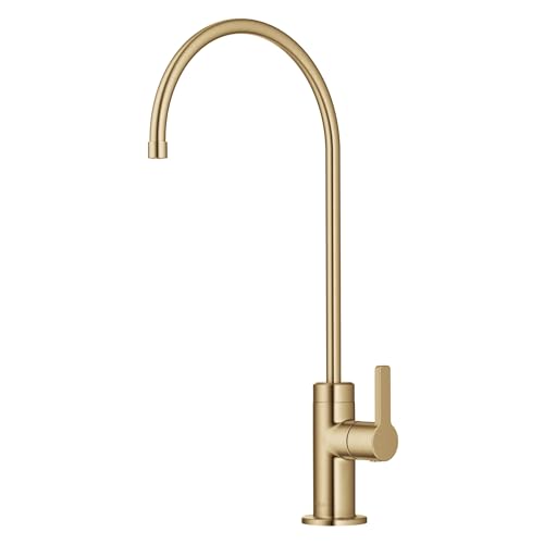 KRAUS Oletto Single Handle Drinking Water Filter Faucet for Reverse Osmosis or Water Filtration System in Brushed Brass, FF-103BB - color: Brushed Brass, style: Filter Faucet