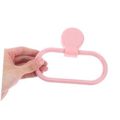 POPETPOP 2Pcs Adhesive Towel Ring Space Saving Plastic Hand Towel Holder for Bathroom Kitchen Modern Design Easy Installation Decor