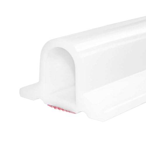 Duzzy 98 Inch Collapsible Shower Threshold Water Dam, Silicone Shower Water Stopper Barrier, Ideal for Wheelchair Accessible, Suitable for Accessibility ADA Handicap Showers Bathroom(8.2 Ft, White) - color: White, size: 98 Inch