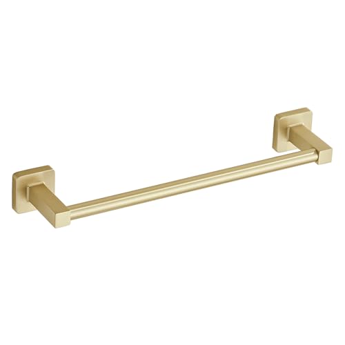 Wall Mounted Towel Rack for Bathroom, 12 Inch Brushed Light Gold Towel Bar with Stainless Rack and Hand Towel Holder, Bathroom Towel Racks and Shower Towel Rack (Gold, 14 Inch) - color: Brushed Light Gold, size: 12In