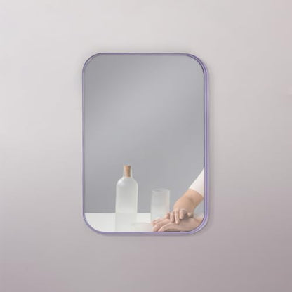 2Pcs Table Desk Vanity 8-Inch Makeup Mirror, Simple Portable Travel Mirror with Stand, Standing and Wall Hanging Dual-use Purple - color: 2pcs-purple