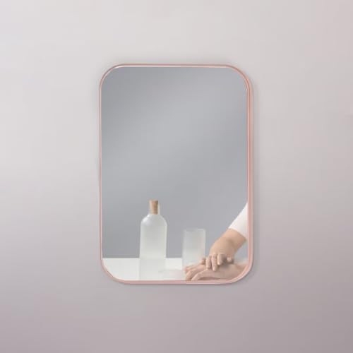 8-Inch Table Desk Vanity Makeup Mirror, Simple Portable Travel Mirror with Stand, Standing and Wall Hanging Dual-use, Pink - color: Pink