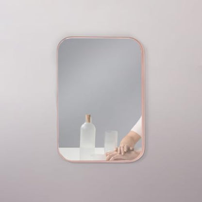 8-Inch Table Desk Vanity Makeup Mirror, Simple Portable Travel Mirror with Stand, Standing and Wall Hanging Dual-use, Pink - color: Pink