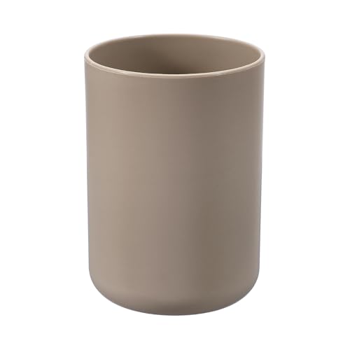 uxcell Bathroom Tumblers, 14oz Reusable Toothbrush Cup 2.8x4 Plastic Cup for Bathroom Travel Home Toothpaste Makeup Brush Holder Mouthwash Water Beverages Combs, Brown - color: Brown