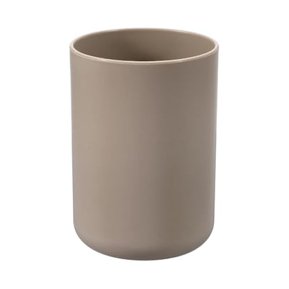 uxcell Bathroom Tumblers, 14oz Reusable Toothbrush Cup 2.8x4 Plastic Cup for Bathroom Travel Home Toothpaste Makeup Brush Holder Mouthwash Water Beverages Combs, Brown - color: Brown