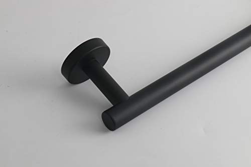 TocTen Bath Towel Bar - Thicken SUS304 Stainless Steel Bathroom Towel Holder, Towel Rod for Bathroom Heavy Duty Wall Mounted Towel Rack Hanger (18IN, Matte Black) - color: Black, size: 18IN