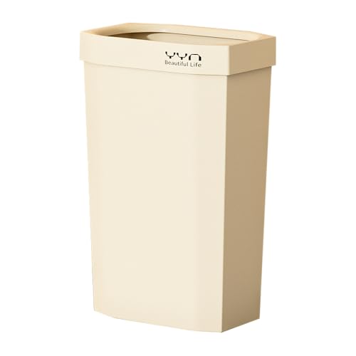 4 Gallon, Small Slim Garbage Can, Open Top Trash Can for Bathroom, Kitchen, Office, Bedroom, Living Room (White) - color: White