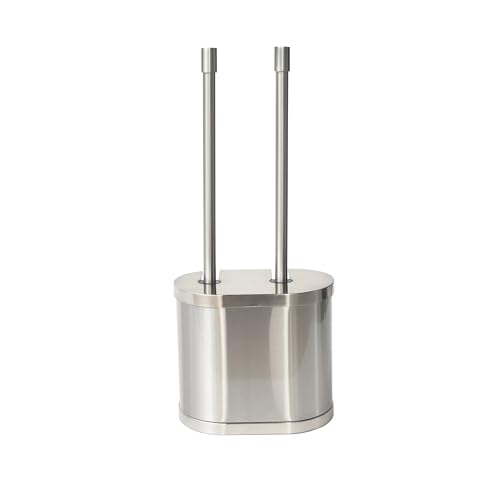 Metal Toilet Bowl Brush and Plunger Set, Brushed Nickel