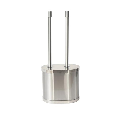 Metal Toilet Bowl Brush and Plunger Set, Brushed Nickel