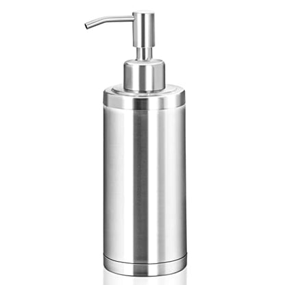 Countertop Hand Soap Dispenser, Refillable Stainless Steel Soap Pump Bottle for Bathroom & Kitchen, Free Standing - 300ml, Brushed Nickel - color: Brushed Nickel