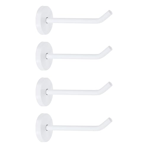 uxcell 4Pcs 4 Inch Coat Hooks, Stainless Steel Long Nose Wall Mount Hook, Robe Towel Hangers with Screws for Livingroom Bathroom Closets and Wardrobe, White - color: White, size: 4 Inch
